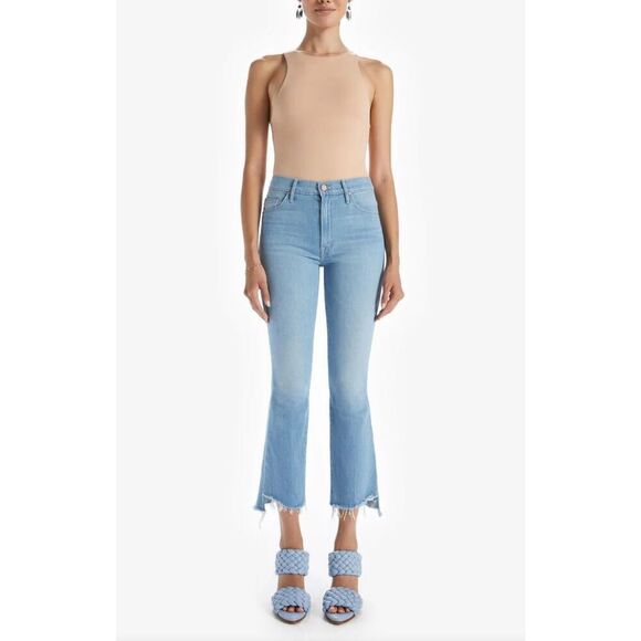 EUC Mother Denim The Insider Crop Step Fray in ‘Hold My Hand’ - Picture 1 of 10
